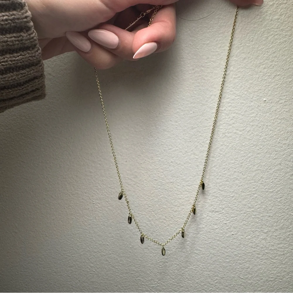 Kendra Scott Jaimee 14k Gold over Brass Delicate Dangle Charm Strand Necklace - Picture 3 of 5